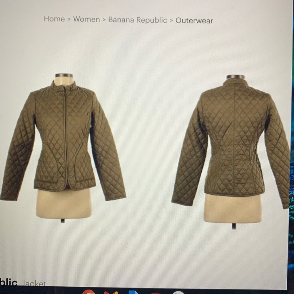 Banana Republic olive green quilted jacket